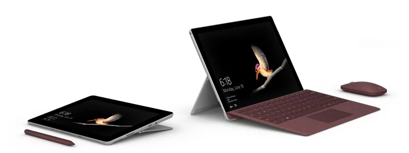The Surface Go tablet and all available accessories. Credit: Microsoft